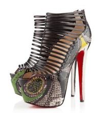 Plataforma com Tiras Christian Louboutin Zoulou Python