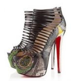 Plataforma com Tiras Christian Louboutin Zoulou Python